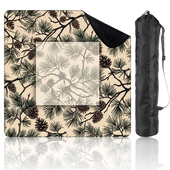 31.5" x 31.5" Mahjong Mat with Carrying Bag Vintage Pine Branches Non-Slip Noise Reduction Game Mat for American Mahjong Table Cover Game Night Decor Hostess Gift