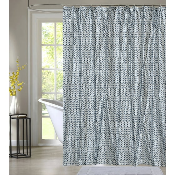 Style Quarters Beach Batik Shower Curtain Blue And White Pintuck Style Quarters Beach Batik Shower Curtain Blue And White Pintuck Look 100 Cotton Onhole Machine Washable 1pc 72 W X L Com