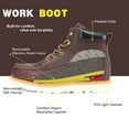 thumbnail image 4 of HVB305 6 inch Soft Toe Durable Mens Work Boots,100% Leather Slip Resistant Water Resistant Oil Resistant Goodyear Welt Work Boots, 4 of 8
