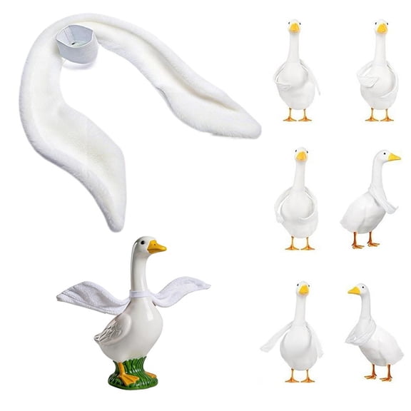 Atthatmmt Poseable Goose Wing, for 23- 28 Porch Lawn Goose Outfit Accessories, Adjustable White Porch Gooses Arms Wings, for Outdoor Patio Yard Lawn Art Decoration