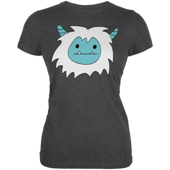 Christmas Abominable Yeti Dark Heather Juniors Soft T-Shirt - Large