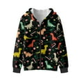 thumbnail image 4 of Xoenoiee Christmas Dinosau Candy Star Print Hoodies for Boys Kids Sweatshirt Boys Teen Zip Up Long Sleeve Jacket Loose Hooded Sweater Lightweight Tunic Activewear Outerwear, S, 4 of 7