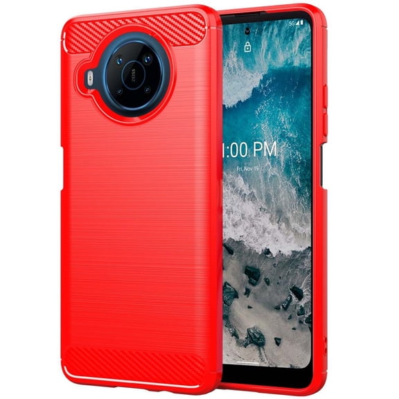 Bemz Ultra Slim [Carbon Fiber] Protective Tough TPU Case for Nokia X100 - Red