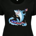 thumbnail image 4 of Inktastic Fourth of July Shark Surfing Women's Plus Size T-Shirt, 4 of 5