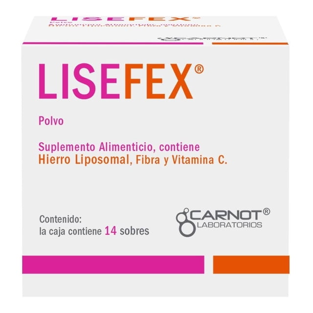Suplemento Alimenticio Lisefex Hierro Liposomal 1.5 g con 14 Sobres