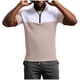 thumbnail image 3 of Ceisia Men's Slim Fit Short Sleeve Half-Zip Color-Blocked Top Waffle-Knit Texture Spring Summer Shirt Gift, 3 of 6