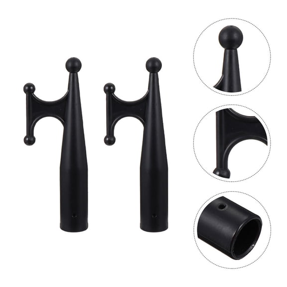 Tineasur Nylon Boat Hook, Black Plastic, Versatile for Docking and Pulling, 2Pcs