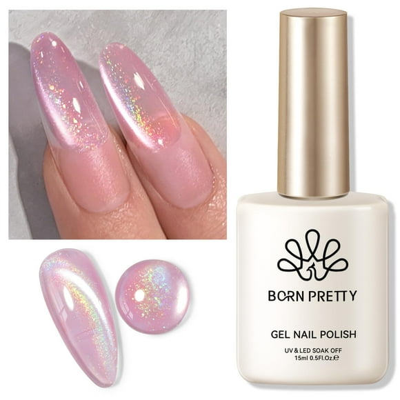 Esmalte de uñas Born Pretty Pink Cat Magnetic, 15 ml, holográfico