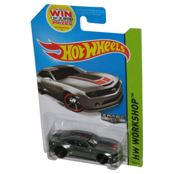 Hot Wheels HW Workshop (2013) Chevy Camaro Special Silver Car 202/250 - (Plastic Small Dent)