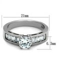 thumbnail image 2 of High polished (no plating) Stainless Steel Ring with AAA Grade CZ in Clear for Women Clear Stone Color Style TK2117 Size 8, 2 of 4