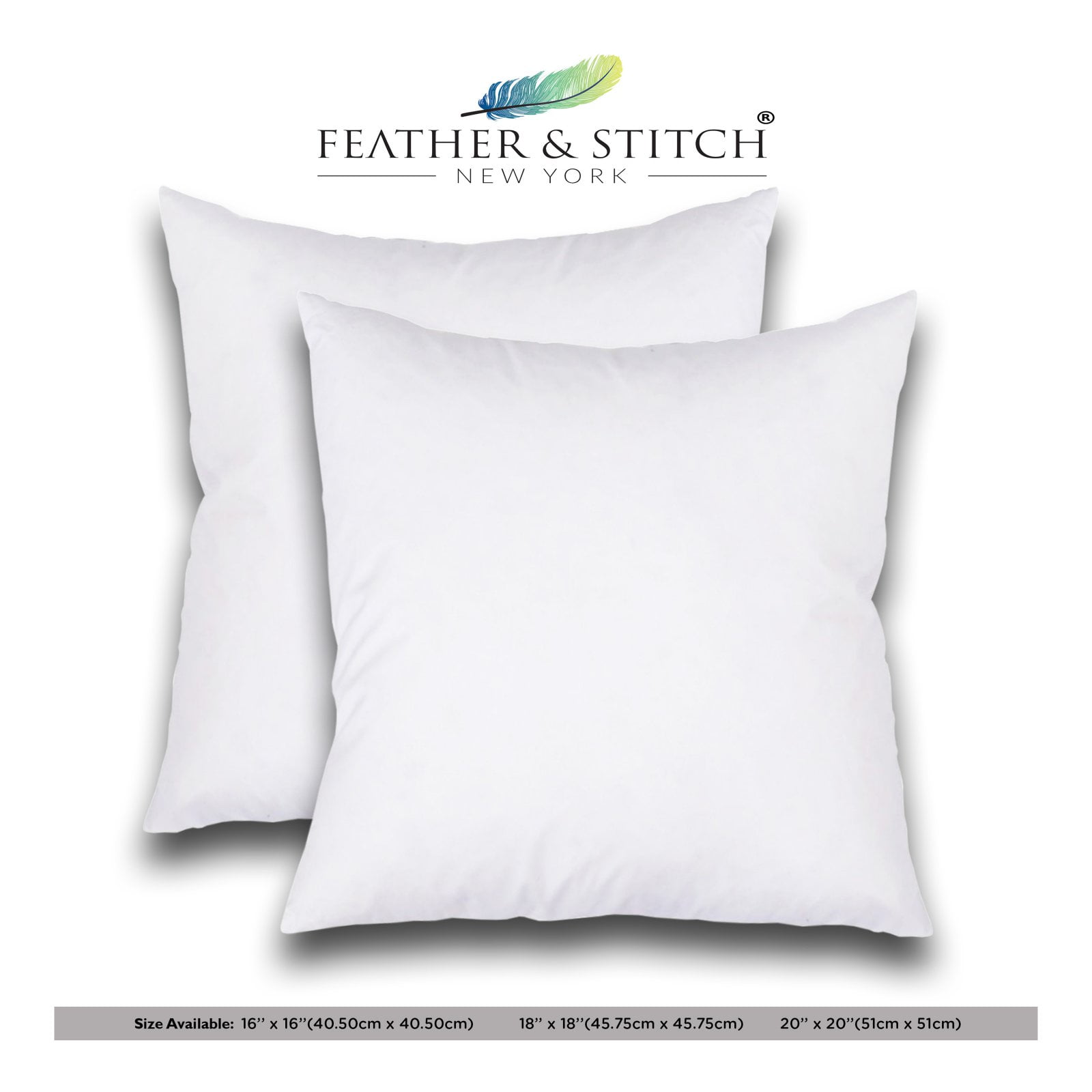 Set of 2 Square Decorative Pillow Inserts 18x18 Inches White in Tanzania at TZS 156303 Rating 5