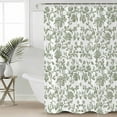thumbnail image 5 of Vintage Green Floral Shower Curtain, 36" x 72", Farmhouse Flower Pastoral Style Waterproof Bathroom Curtain Washable Shower Curtain Set with 12 Hooks, 5 of 6