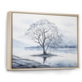thumbnail image 2 of Designart "Tree Monochrome Silent Landscape" Landscape Trees Floater Framed Canvas Print, 2 of 7