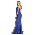 thumbnail image 2 of Womens Royal Blue Bridesmaid Prom Stretchy Long Cowl Neck Off The Shoulder Trumpet Plus Size Dress, 2 of 5