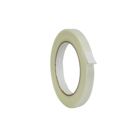 Reinforced Strapping Tape - WOD FIL-795 Fiberglass Reinforced Filament Strapping Tape - 3/8 inch x 60 yds. - Filaments Run Lengthwise (Available in Multiple Sizes)
