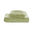 thumbnail image 2 of Soft Warm Velvet Flannel Sheet Set, Green - 1-Pack, 1 Sheet + 1 Pillowcase, Anti-Static Non-Pilling Polyester, 62.99x90.55in & 18.89x29.13in, Cozy Bedding for Bedroom & RV, 2 of 6