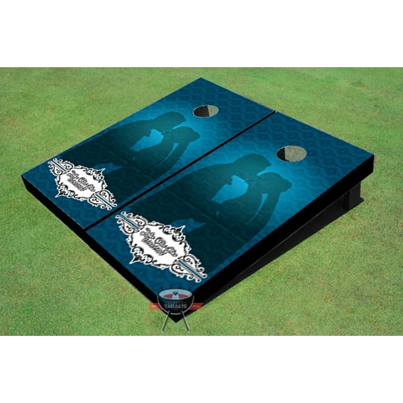 Vintage Wedding Kiss Themed Cornhole Boards