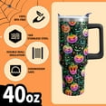thumbnail image 4 of Pumpkin Halloween Gifts for Women Men, Horror Pumpkin Face Stainless Steel Insulated Travel Coffee Cup, 40 Oz Tumbler with Handle and Straw, Holiday Birthday Water Bottle, 4 of 6