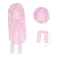 thumbnail image 2 of Unique Bargains 1 Pc Durable Bow Shower Cap for Bathroom Pink Satin Fabric Stretch Fabric, 2 of 6