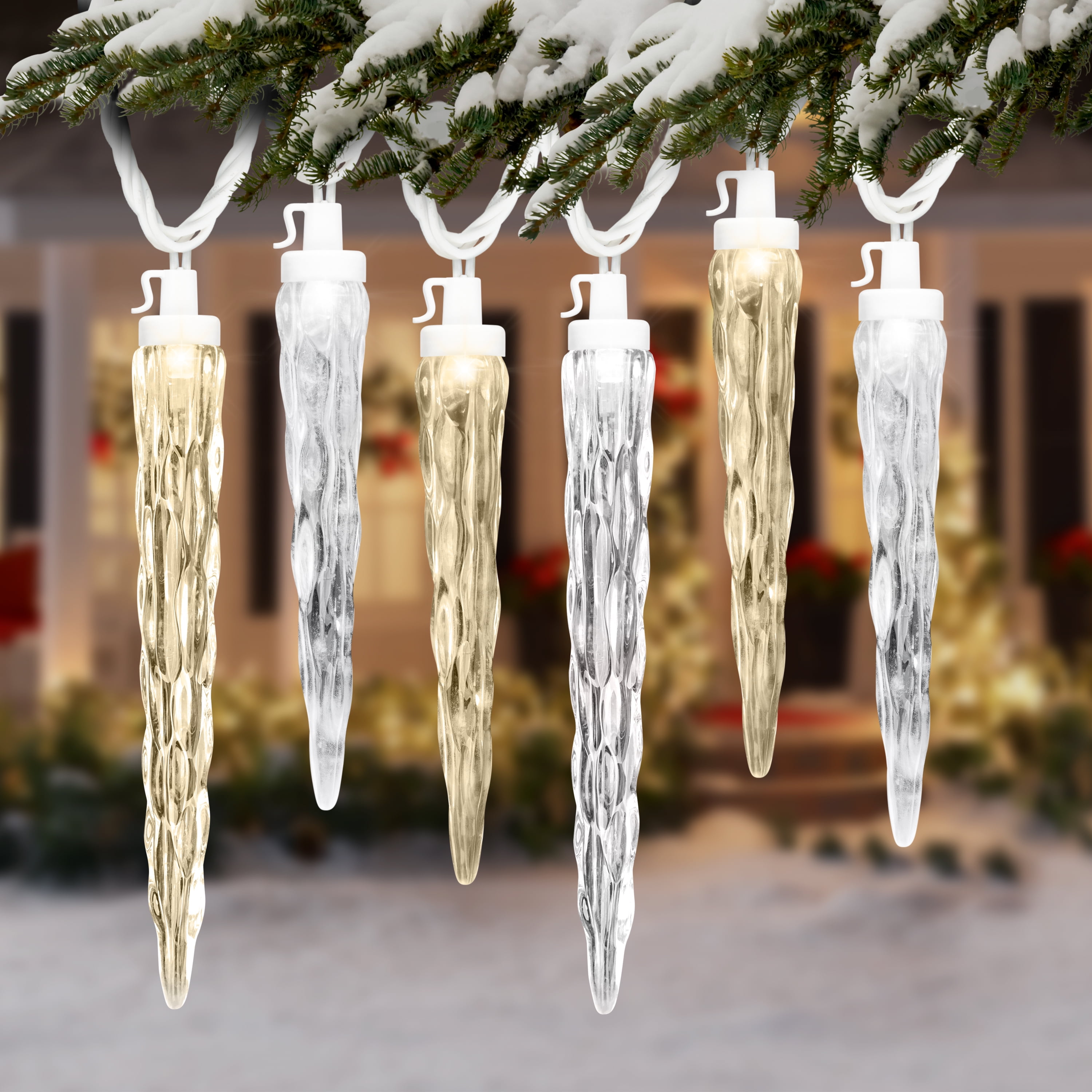Christmas Lightshow Projection Icicles Deluxe Classic White Light String, LIGHTSHOW LS S/24ICIL W/CW PDQ