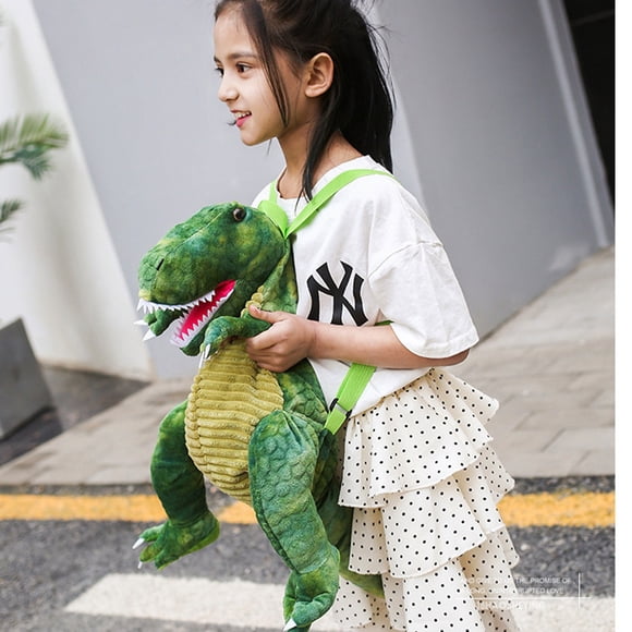 Kids Kids Dinosaur Backpack Cartoon 3D Dinosaur Shape Soft Plush Kids Cute Animal Backpack for Travel School Camping