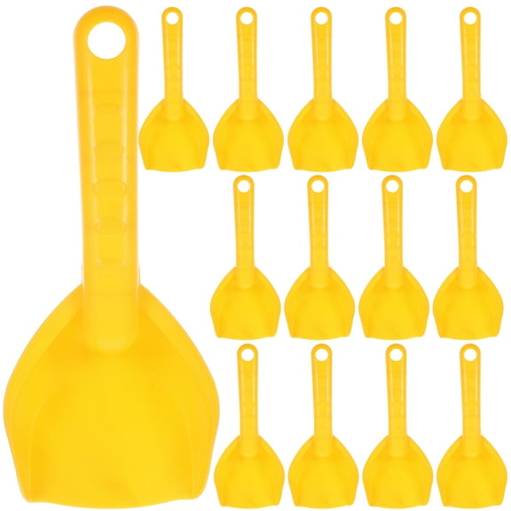 Luxshiny 20Pcs Durable Yellow Plastic Sand Shovels Ideal for Beach Gardening and Outdoor Use