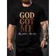 thumbnail image 1 of "God Got Me" Alphabet Print Crew Neck Short Sleeve T-shirt For Men, Casual Summer T-Shirt For Daily Wear And Vacation Resorts, Casual Sporty Tee, Summer Gifts, 1 of 5