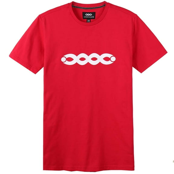 YUBIKWETE 100% Cotton Men's Solid Color T-Shirt with Stylish Logo Simple Look Tee