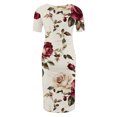 thumbnail image 5 of breaise Floral Side Ruched Maternity Dress for Womens Short Sleeve Bodycon Dress Baby Shower Dress Casual Lounge Pregnancy Dress Daily Wear, 5 of 6