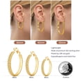 thumbnail image 6 of YOUNGYUE 14K Gold Plated Hoop Earrings for Women Lightweight Hypoallergenic Large Hoop Earrings for Women Gift, 6 of 10