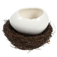 thumbnail image 1 of KAKOWELY White Ceramic Eggshell Dessert Bowl with Rattan for Home Use Simple Style Modern Design 7.8 Inches,4.13"X2.95"X2.56", 1 of 4
