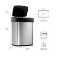 thumbnail image 3 of Nine Stars Automatic Kitchen Trash Can Combo, 13 Gallon + 3 Gallon Stainless Steel, Motion Sensor Hands-Free Soft-Close Lid Garbage Bin, Silver, 3 of 5