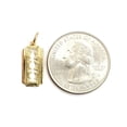 thumbnail image 2 of 14k yellow gold tiny razor blade pendant charm Fine Jewelry Gifts unisex 0.7g, 2 of 12
