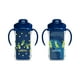 thumbnail image 3 of Dr. Brown's Milestones Vaso aislante con pajita y asas, vaso a prueba de derrames con tapa, paquete de 2, azul, 10 oz/300 ml, sin BPA, 12 m+, 3 of 5