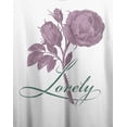 thumbnail image 2 of Vintage Rose Lovely Crew Neck Short Sleeve Women's White Crop T-shirt-Large, 2 of 3