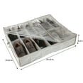 thumbnail image 4 of Simplify 12 Pair Boho Print Fabric Under the Bed Shoe Storage Bag in Grey, 4 of 5