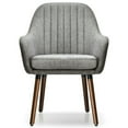 thumbnail image 3 of Topcobe Set of 2 Fabric Upholstered Accent Chairs with Wooden Legs, Modern Accent Chair for Living Room Bedroom Balcony, Relax Chair Set for Home and Office, Gray, 3 of 11