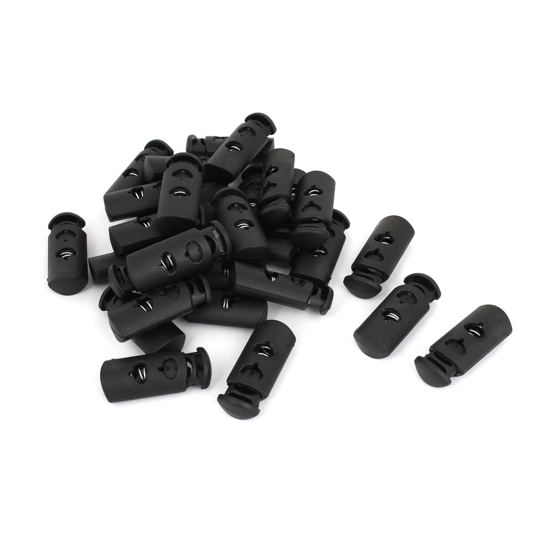 30 Pcs Plastic Toggle Spring Stop Single Hole String Cord Locks