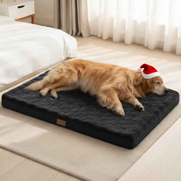 Patas Lague Orthopedic Dog Bed Large Sized Dog 91x61cm, Waterproof Soft Comfortable Egg Crate Foam Large Pet Beds Crate Mat with Removable Washa
