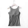 thumbnail image 5 of Gyexs Womens Shelf Bra Camisole with Built in Bras 2025 Summer Basic Layer Padded Shirts Casual Workout Yoga Undershirt (Grey, XXXXL), 5 of 6