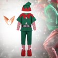 thumbnail image 3 of Disfraces de de Navidad, ropa de Cosplay, calcetines, cinturón, sombrero con orejas, traje de decoración, disfraz para festivales, carnaval, , 120 cm macho Yinane disfraz de elfo, 3 of 8