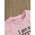 thumbnail image 2 of Toddler Kids Little Girl Summer Clothes Set 6 12 18 24 Months 2T 3T 4T 5T Short Sleeve Letter Print T shirt Tops with Camouflage Pattern Shorts 2 Pcs Outfit, 2 of 10