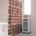 thumbnail image 4 of Christmas Shower Curtain Green Xmas Tree Shower Curtains for Bathroom Decor Red Buffalo Plaid for Christmas Decoration Bath Curtains Sets with Hooks Waterproof 36" W x 72" L, 4 of 6