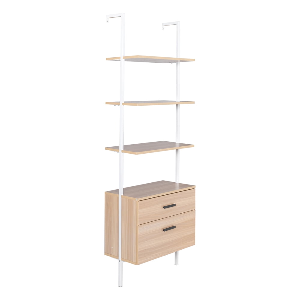 Kepooman Vintage 2-Tier Bookshelf Organizer, Modern Narrow Book Shelf with Cross Fixing Frame on the Back, Vintage Black Kepooman Vintage 2-Tier Bookshelf Organizer, Modern Narrow Book Shelf with Cross Fixing Frame on the Back, Vintage Black