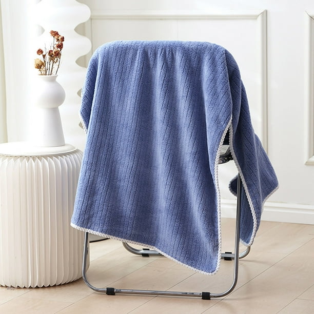 1pc Velvet Bath Towel Towel For Adult Daily Use At Home Absorbent Dry Hair Towel That Does Not Hair Beach Towel Strip Patterned Bath Towel