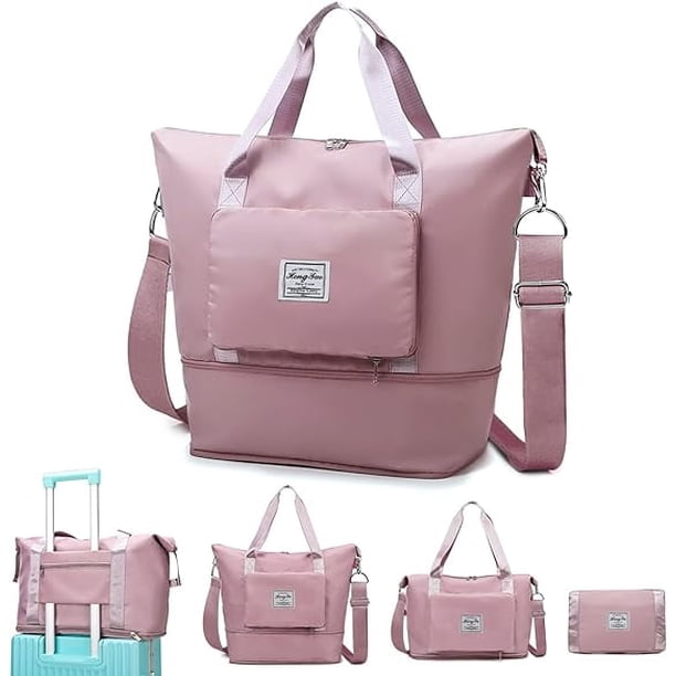 Bolsa de viaje plegable de gran capacidad, multifuncional, con separación de ropa seca y húmeda, bolsa de lona de viaje.