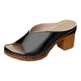thumbnail image 5 of Modisza Platform Block Heel Sandals for Women Open Toe Arch Support Slip on Outdoor Shoes Ladies Fashion Wide Width Slippers Black 6, 5 of 6