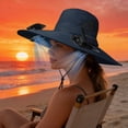 thumbnail image 5 of Yeciiwht Solar Powered Fan Hat Solar USB Charging Fan Hat with Cooling Arm Sleeves - Dual-Power Outdoor Cap for Hiking Fishing Sun Protection, 5 of 6
