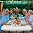 thumbnail image 2 of Fenbeli White Outdoor Picnic Table and Bench Set, Weather-Resistant Patio Dining Furniture for Garden, Backyard, Deck, 2 of 8