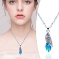 thumbnail image 2 of Xihbxyly Colgante de Cristal Azul, Elegante Collar de Moda, Joyería de Aleación Única, Regalo Perfecto para Amigos, para Ocasiones Especiales, Accesorio para Mujeres y Niñas, Cadena Ajustable de 50 C, 2 of 6